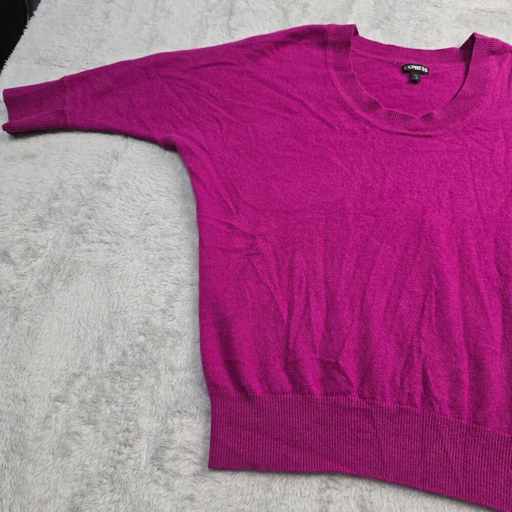 Express 100% Cashmere Sweater Women's Sz S Pink Dolman Sleeve Minimalist Luxury - Picture 6 of 9